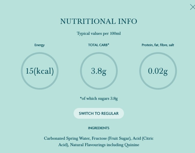 Sweeteners in drinks