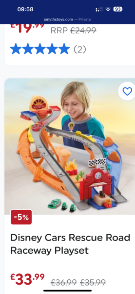 Toy car with flame coming out of the back and a track