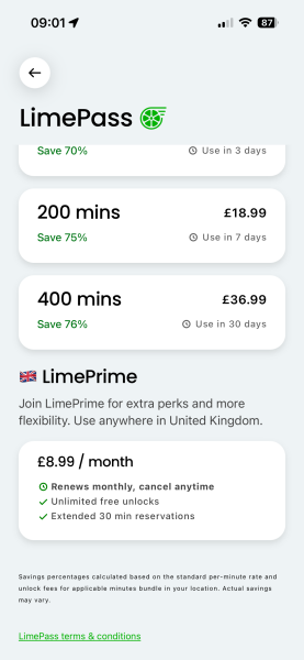 London - Lime Bike pass