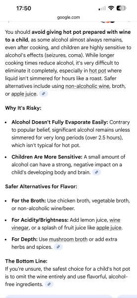 To cook a dish with alcohol free wine for children?