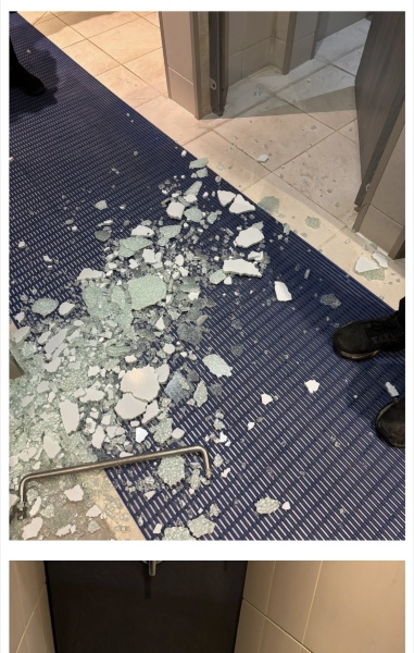 £1670 for exploding shower door at pool- please help
