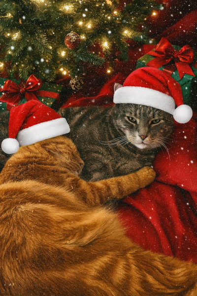 Merry Xmas from the 2 catbags!