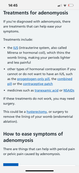 Scan saying Adenomyosis disappeared?
