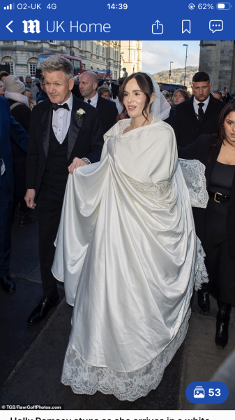 Why is Holly Ramsay covered with a tablecloth?