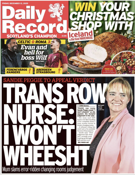 Sandie Peggie vs NHS Fife Health Board and Dr Beth Upton, following Employment Tribunal judgment - thread #58