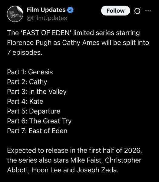 East of Eden being developed for TV