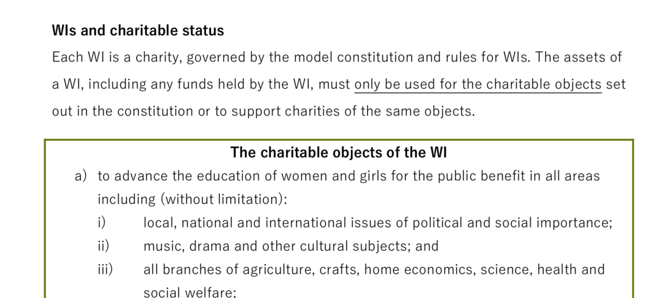 To think it is not at all sad that the Women's Institute is now only for actual women?