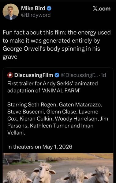 New animated adaptation of animal farm