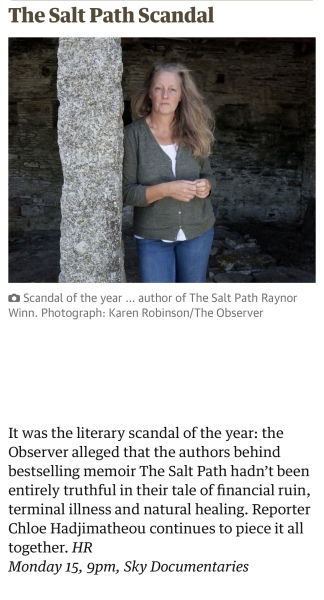 Thread 20 : To feel disappointed after reading this in The Observer about the author and her husband from The Salt Path book and film?