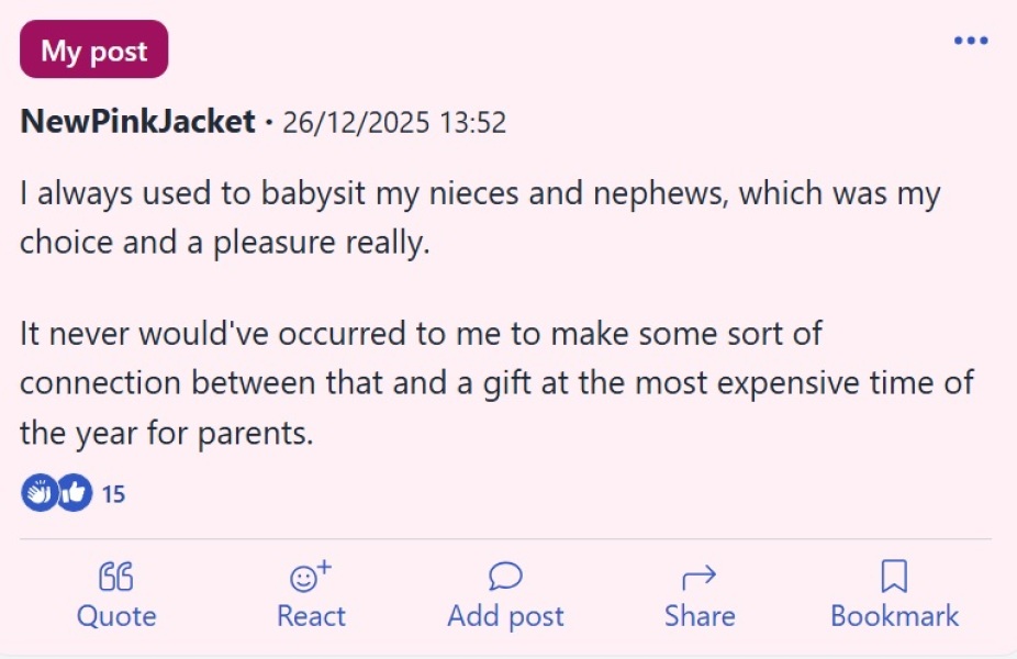 To be a little annoyed by this token gift