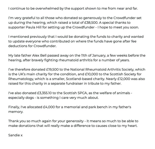 Sandie Peggie vs NHS Fife Health Board and Dr Beth Upton, following Employment Tribunal judgment - thread #58