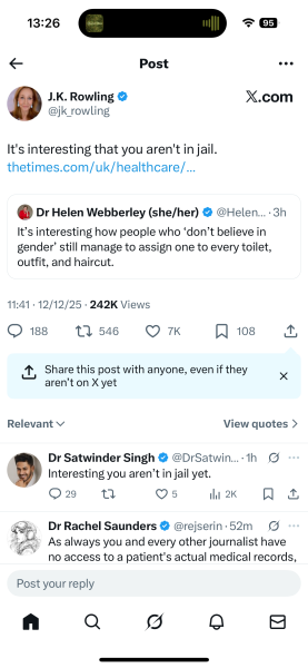 Sandie Peggie vs NHS Fife Health Board and Dr Beth Upton, following Employment Tribunal judgment - thread #58