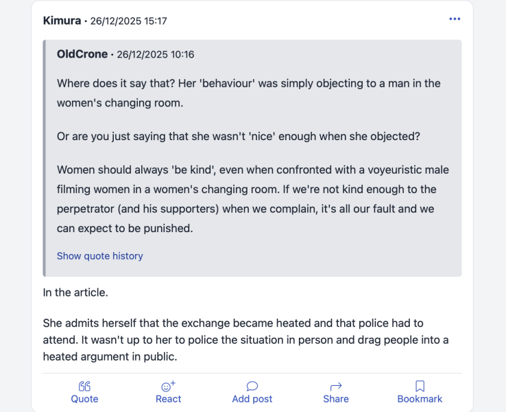 Woman banned from Council gyms...guess why? Protest 10th Jan at 1 pm see post on pg.7