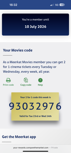 Meerkat movie code