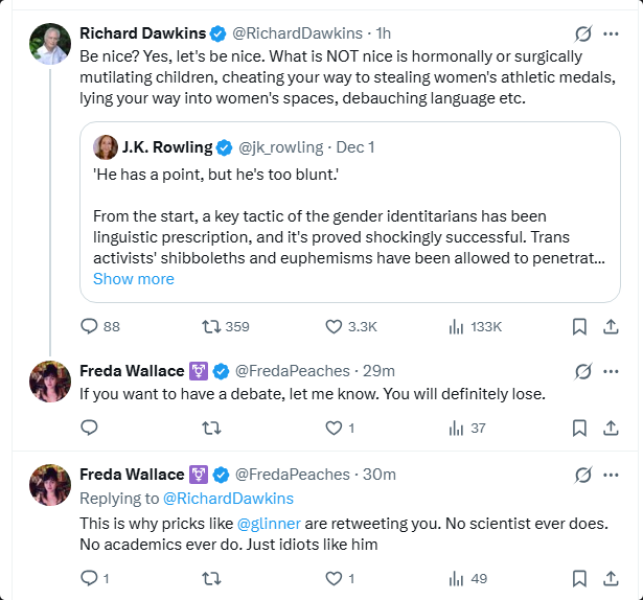 'He has a point, but he's too blunt.' JKR