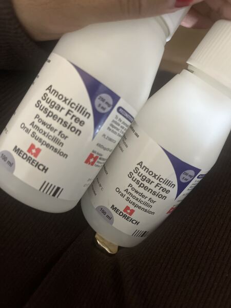Child prescribed two bottles of amoxicillin and a 10ml dose.