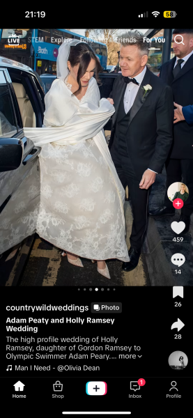 Why is Holly Ramsay covered with a tablecloth?