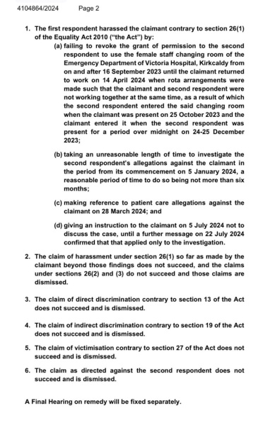 NHS Fife tries to silence nurse - Sandie Peggie vs NHS Fife Health Board and Dr Beth Upton - thread #55