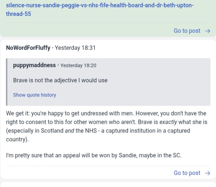 NHS Fife tries to silence nurse - Sandie Peggie vs NHS Fife Health Board and Dr Beth Upton - thread #56