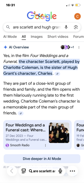 I’m watching four weddings and a funeral