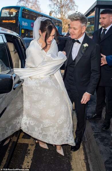 Why is Holly Ramsay covered with a tablecloth?