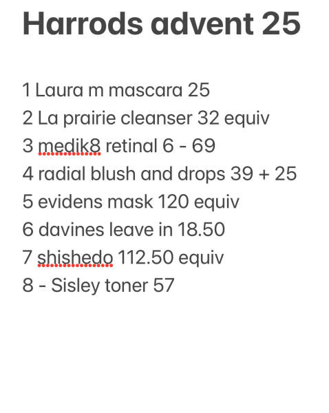 Oh Come All Ye Facials! Moisturisers and treatments! Join me for the Harrods Beauty Advent Calendar opening thread!