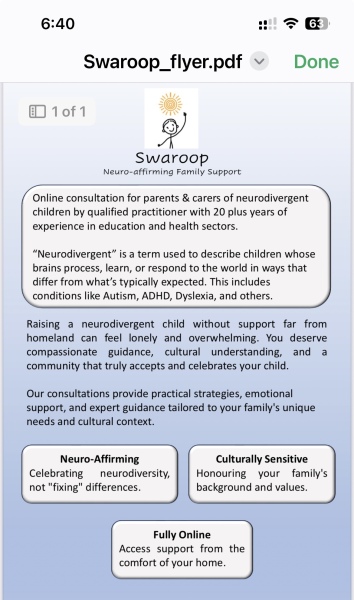 Online support for familles of neurodivergent children