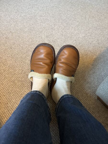 Oh god just looked down - whats on your feet, does it show your age??