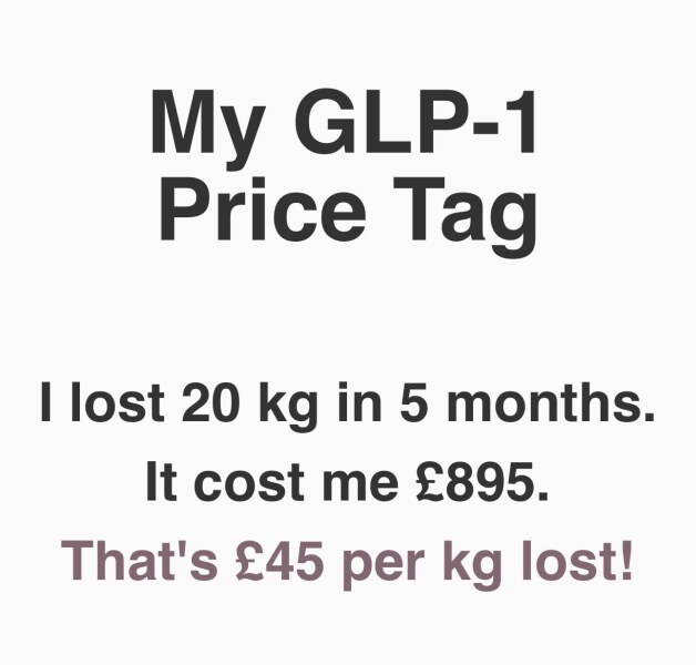 About £45 per kilo lost, what’s yours price tag?