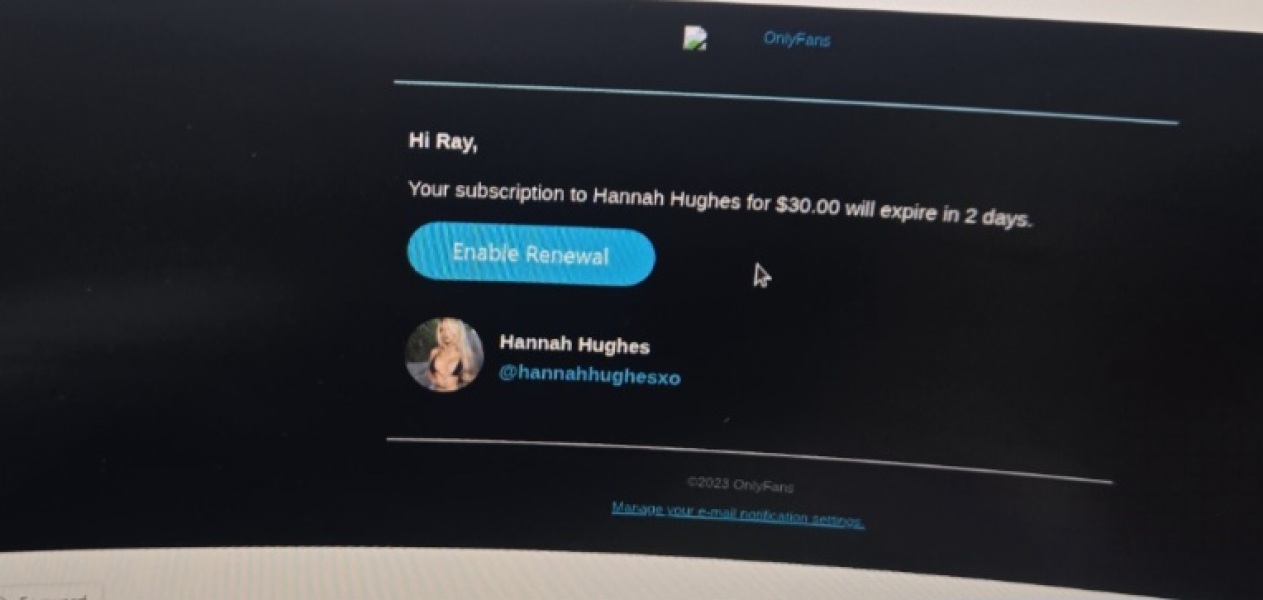 Thinking this is a genuine only fans subscription email
