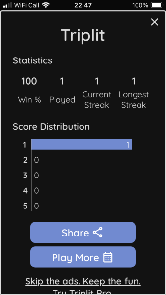 Yet another new word game - let me introduce you to Triplit!