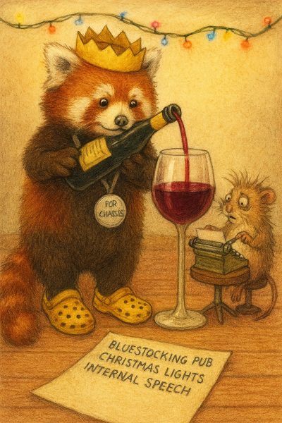 The Bluestocking: it's the season of mulled wine, conversations about pineapple and, of course, gerbils. Confused? You will be...