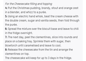 Tom Kerridge Christmas Cheesecake