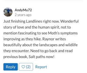 Thread 20 : To feel disappointed after reading this in The Observer about the author and her husband from The Salt Path book and film?