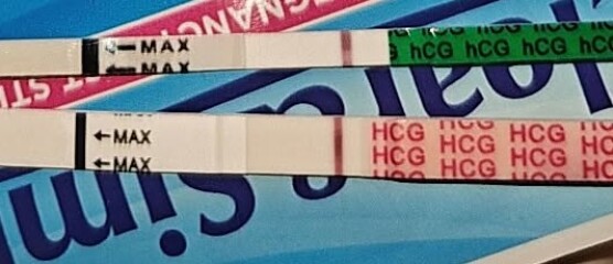 Faint positive line or evaporation line?