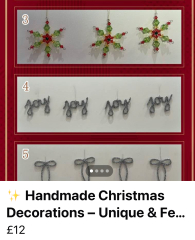 Facebook Christmas handmade tat