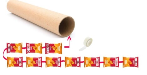 Disguising big pack of crisps as something else