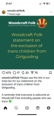 Girlguiding faces legal action from parent over trans policy