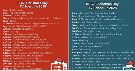 To ask what mumsnetters think of the BBC1 and ITV  Christmas Day TV scheduling this year ?