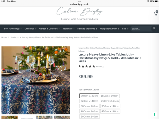 Christmas tablecloth - blue (ish) theme