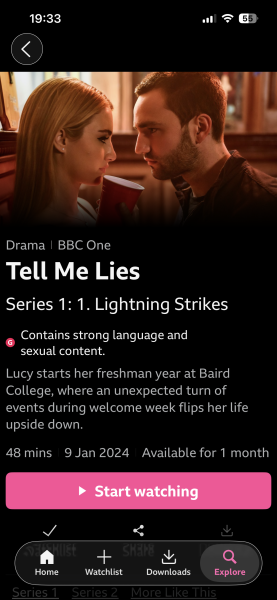 Tell Me Lies BBC1