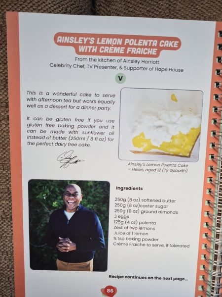 Charity cookbook for sale, raising money for children's hospices