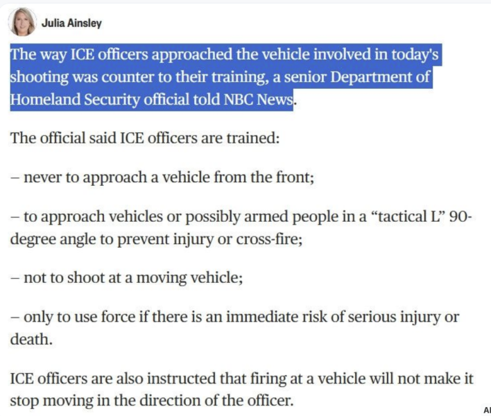 ICE agent shoots woman in the face.