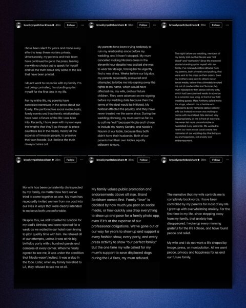 What’s going on with Brooklyn Beckham - contd…