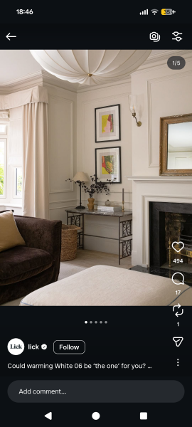 The perfect all over off white for walls, ceiling and woodwork