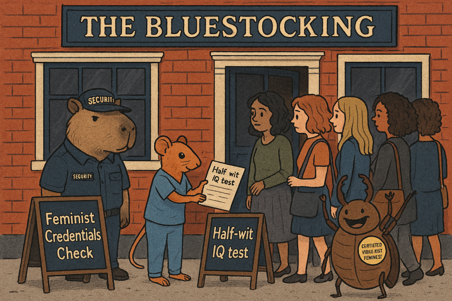 The Bluestocking - your local women's pub, warm, friendly, and not at all unusual in any way.