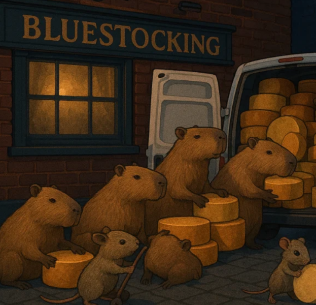 The Bluestocking, where the cheese is plentiful and the Champagne is on Boiledbeetle