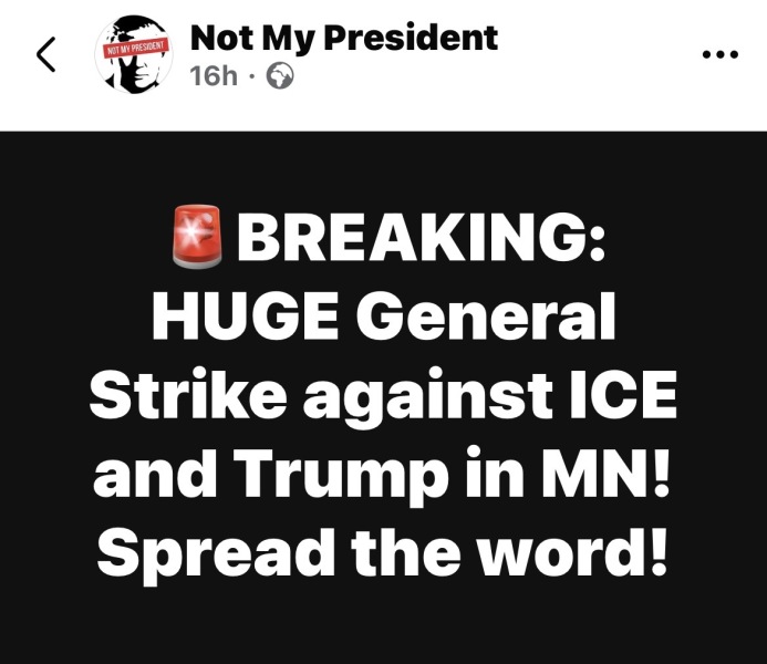 To hope the General Strike in Minnesota against Ice and Trump spreads across the US