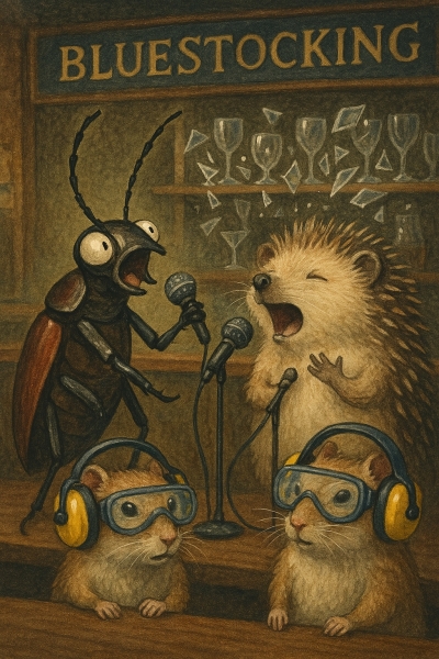 The Bluestocking - your local women's pub, warm, friendly, and not at all unusual in any way.