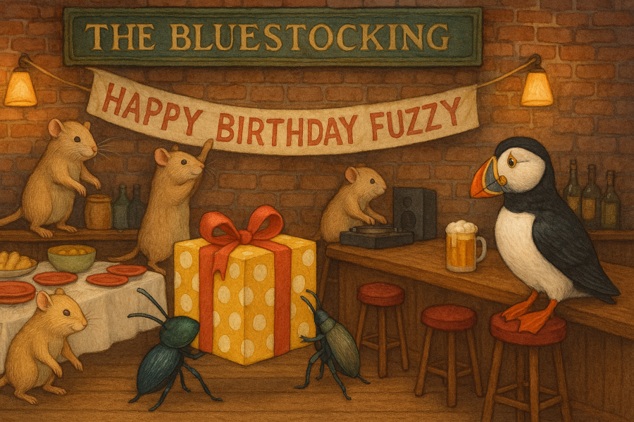 The Bluestocking - your local women's pub, warm, friendly, and not at all unusual in any way.